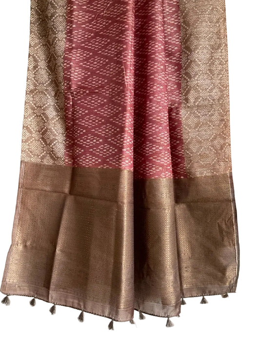 Purple / Mauve Jacquard Tissue Silk Saree with Gold border