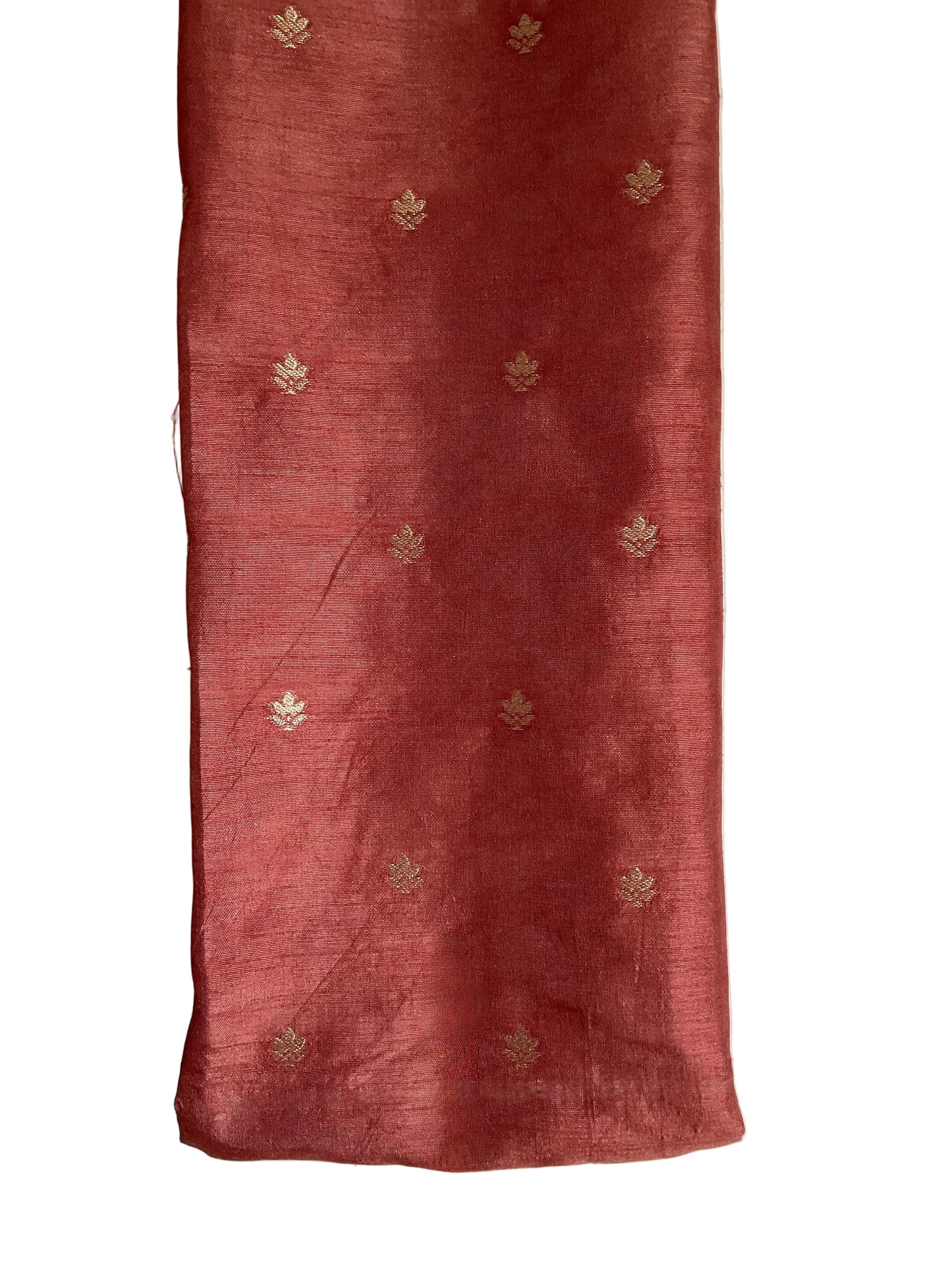 Dusty Rose Tissue Silk Saree with Gold Processional Elephant Border
