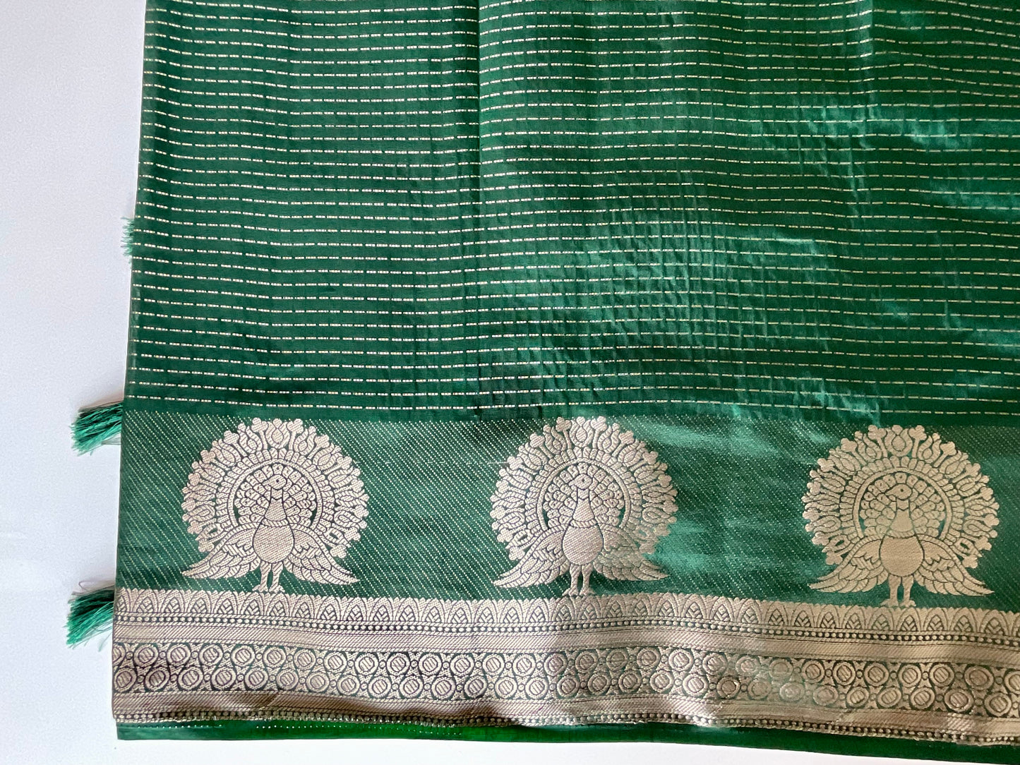 Bottle Green Tissue Silk Saree
