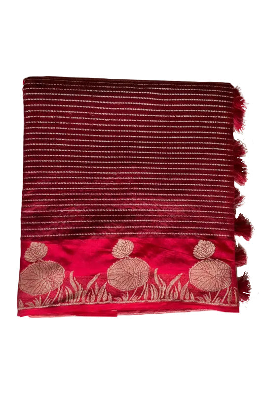 Crimson Red Silk Saree