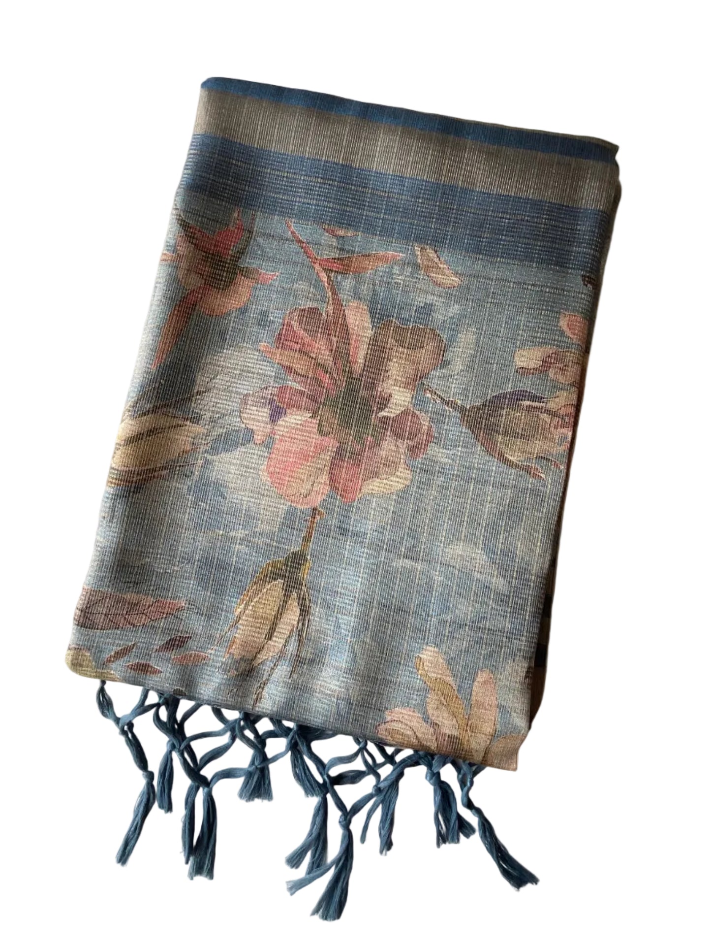 Powder Blue Tissue Silk Saree