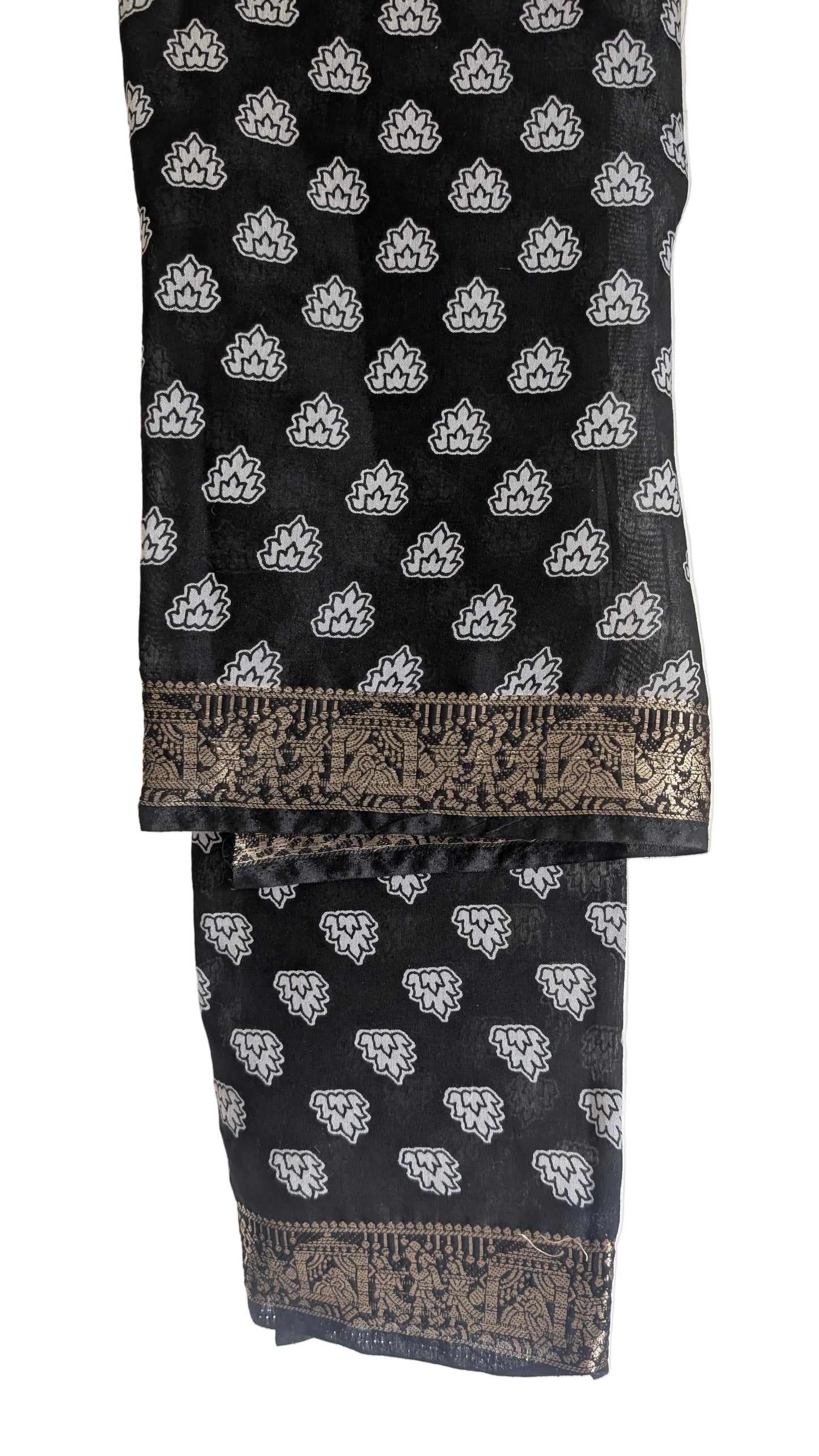 Red Kalamkari Saree with Indian Mythology & Black Bridal Border