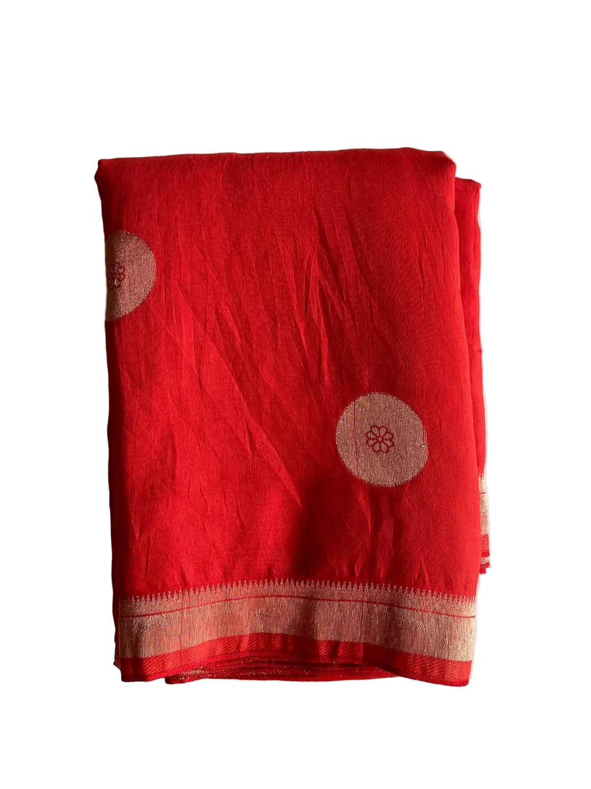 Orange Viscose Silk Saree