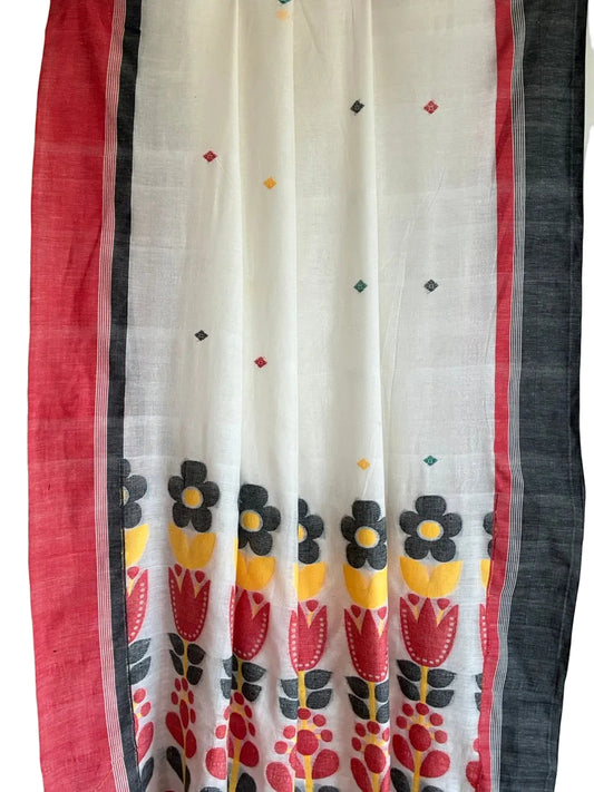 White Bengal Cotton Saree