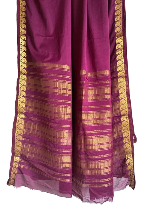 Purple Mango Motif Crepe Aariyaa Saree