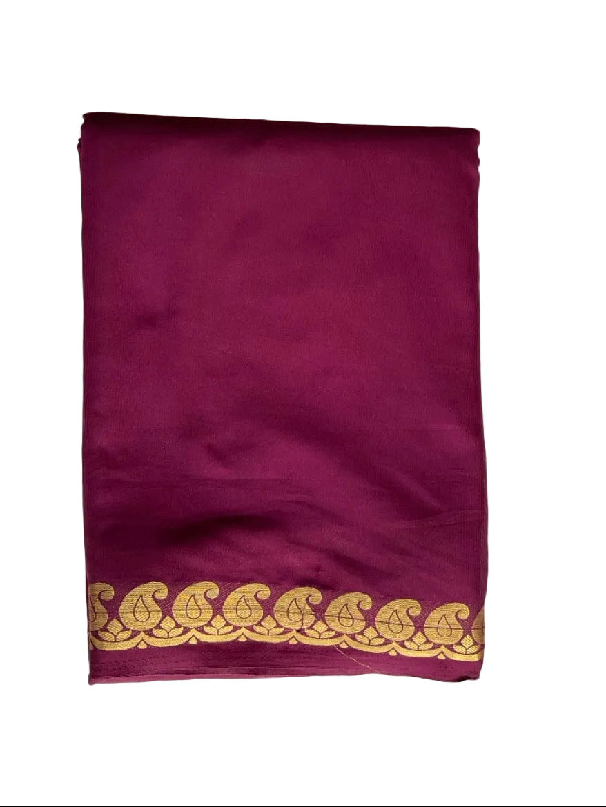 Purple Mango Motif Crepe Aariyaa Saree
