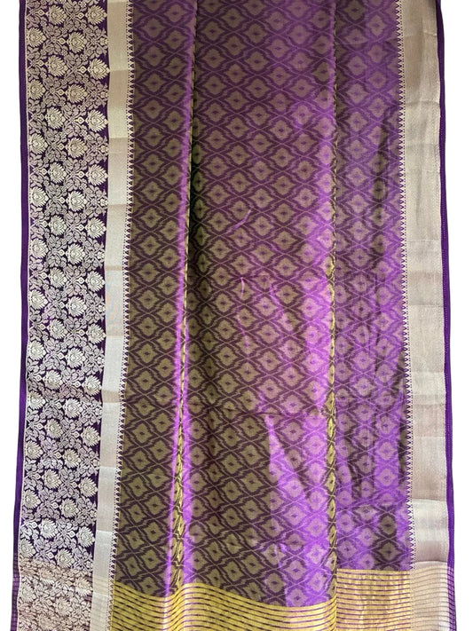 Purple Dual Shade Tissue Silk Saree