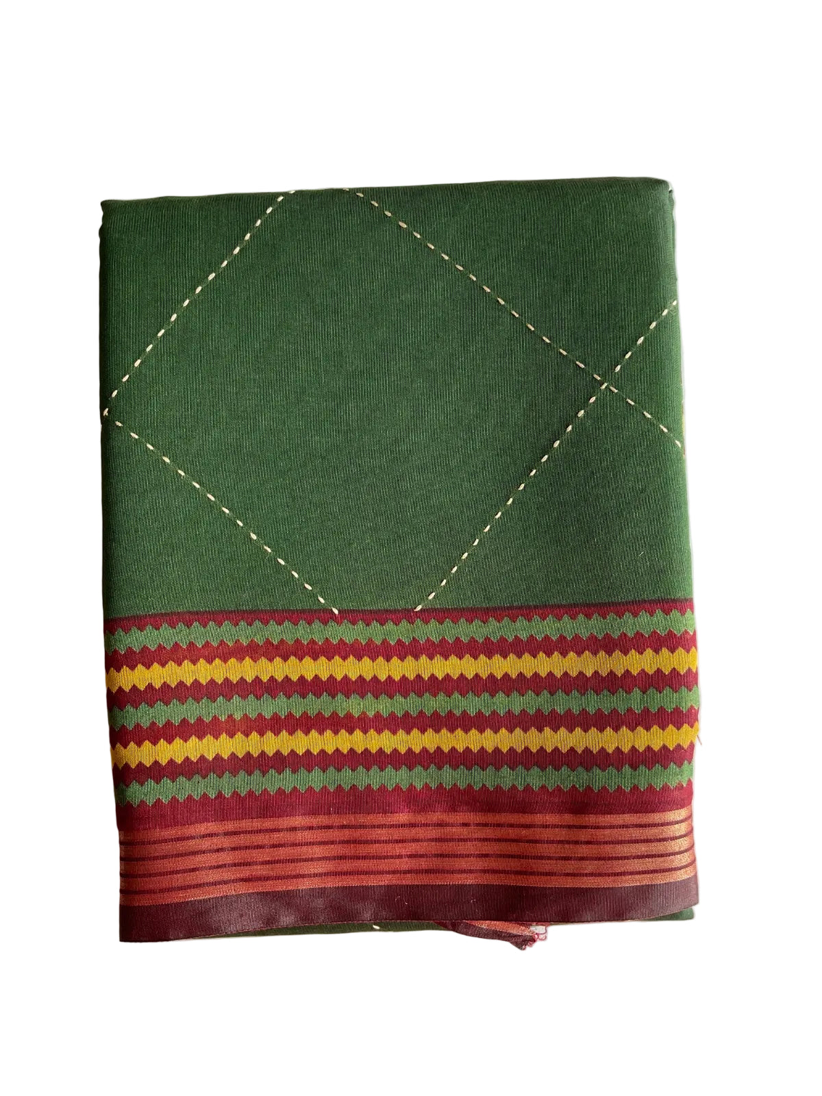 Green Kantha Cotton Saree