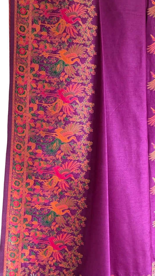 Purple Handwoven Silk Saree