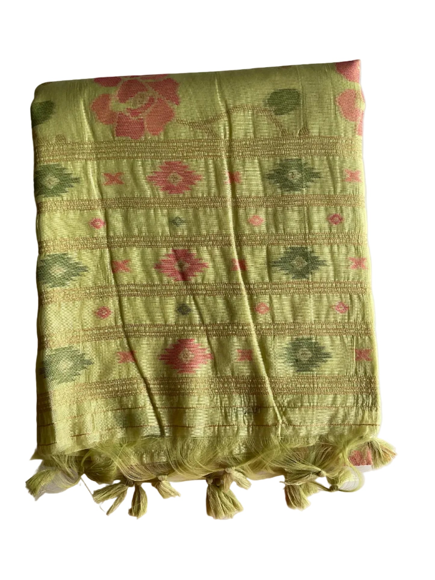 Green Jamdani Floral Saree