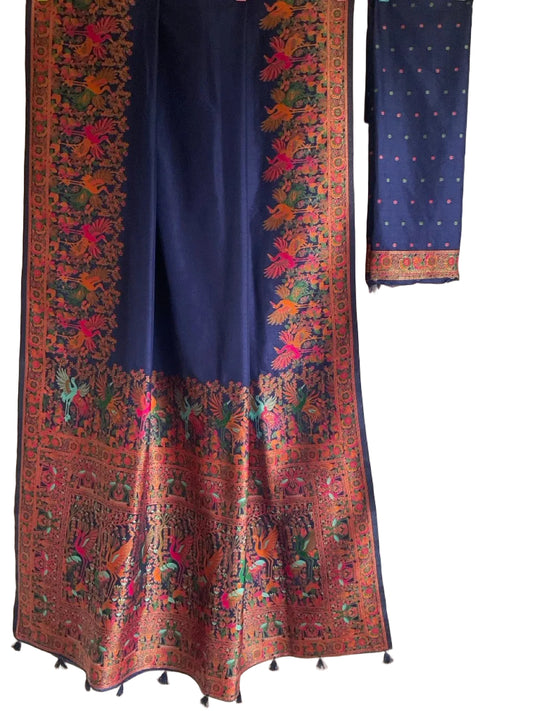 Blue Handwoven Soft Silk Saree