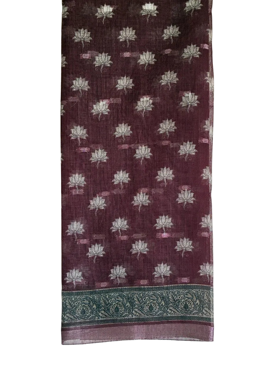 lightweight kota doria saree green and maroon - aariyaa saree