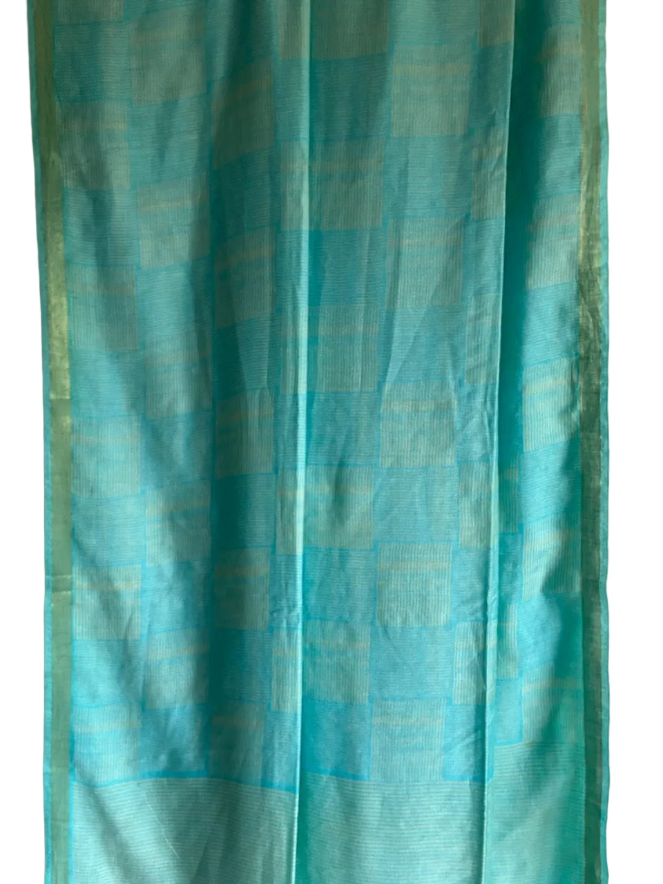 Blue Mul Cotton Checks Saree