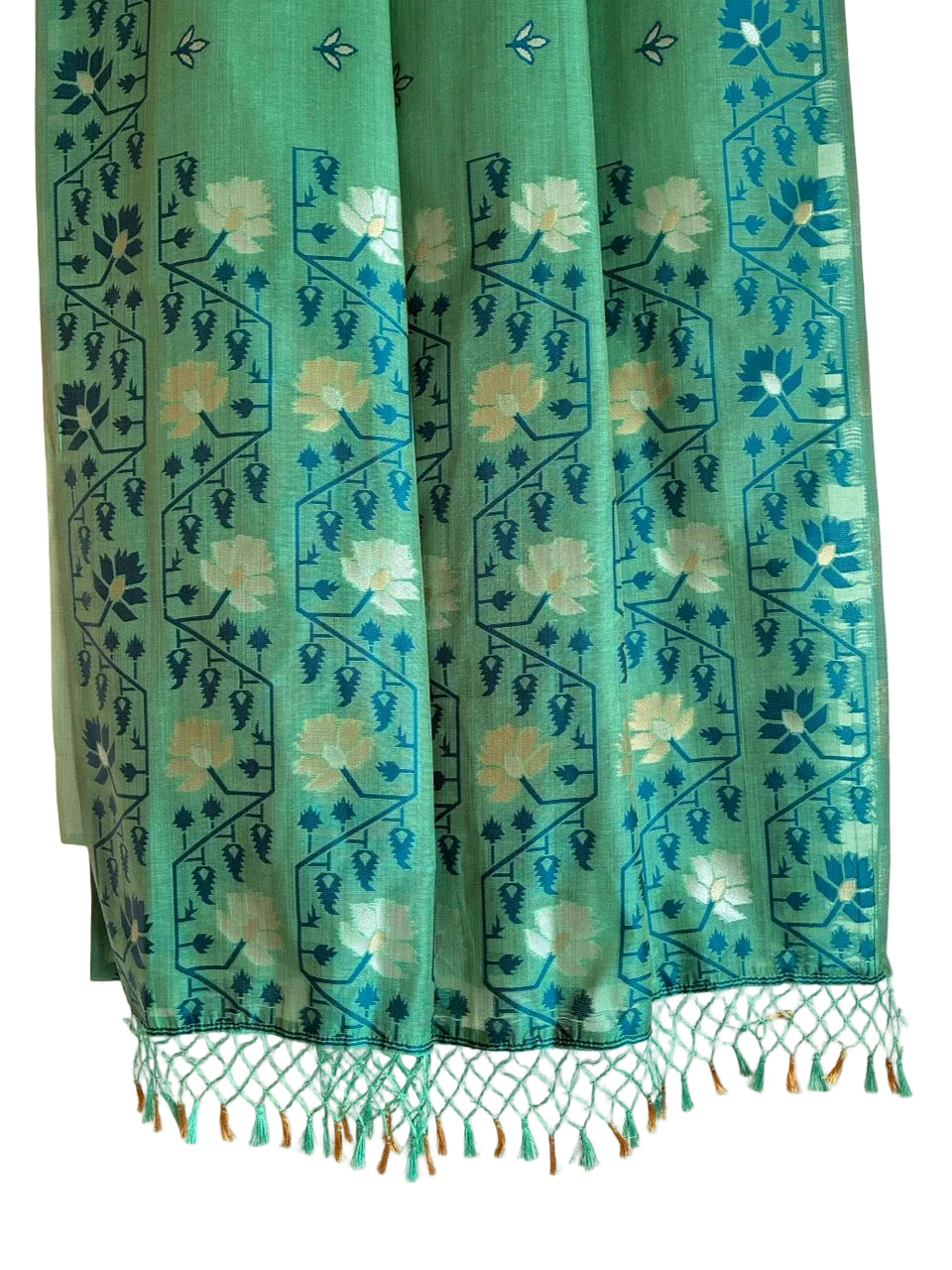 teal blue green woven aariyaa saree