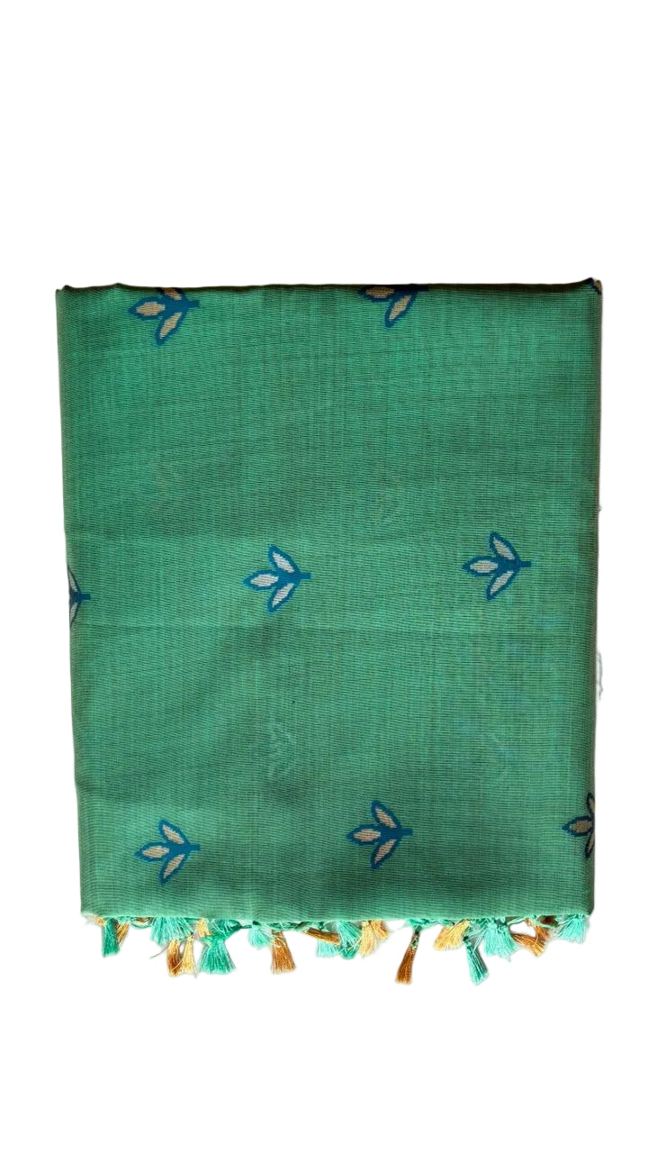 teal blue green woven aariyaa saree