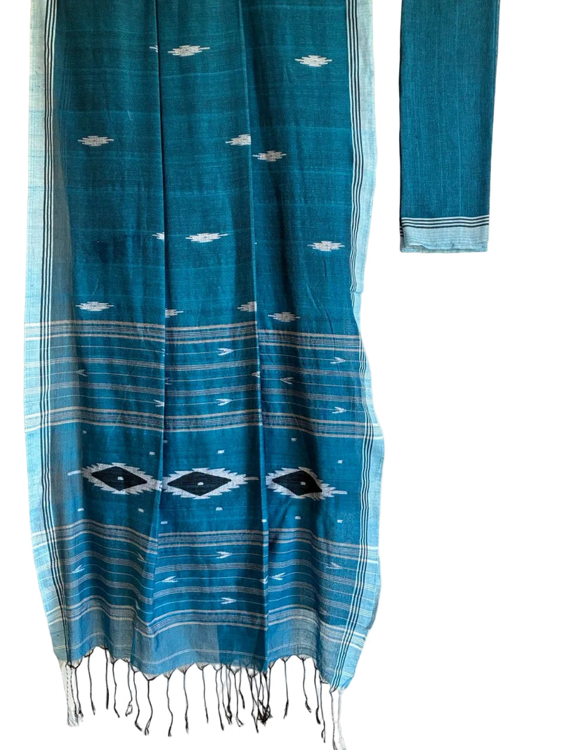 Bengal Pure Cotton Blue Saree