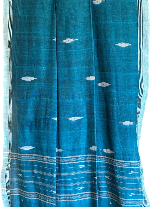 Bengal Pure Cotton Blue Saree