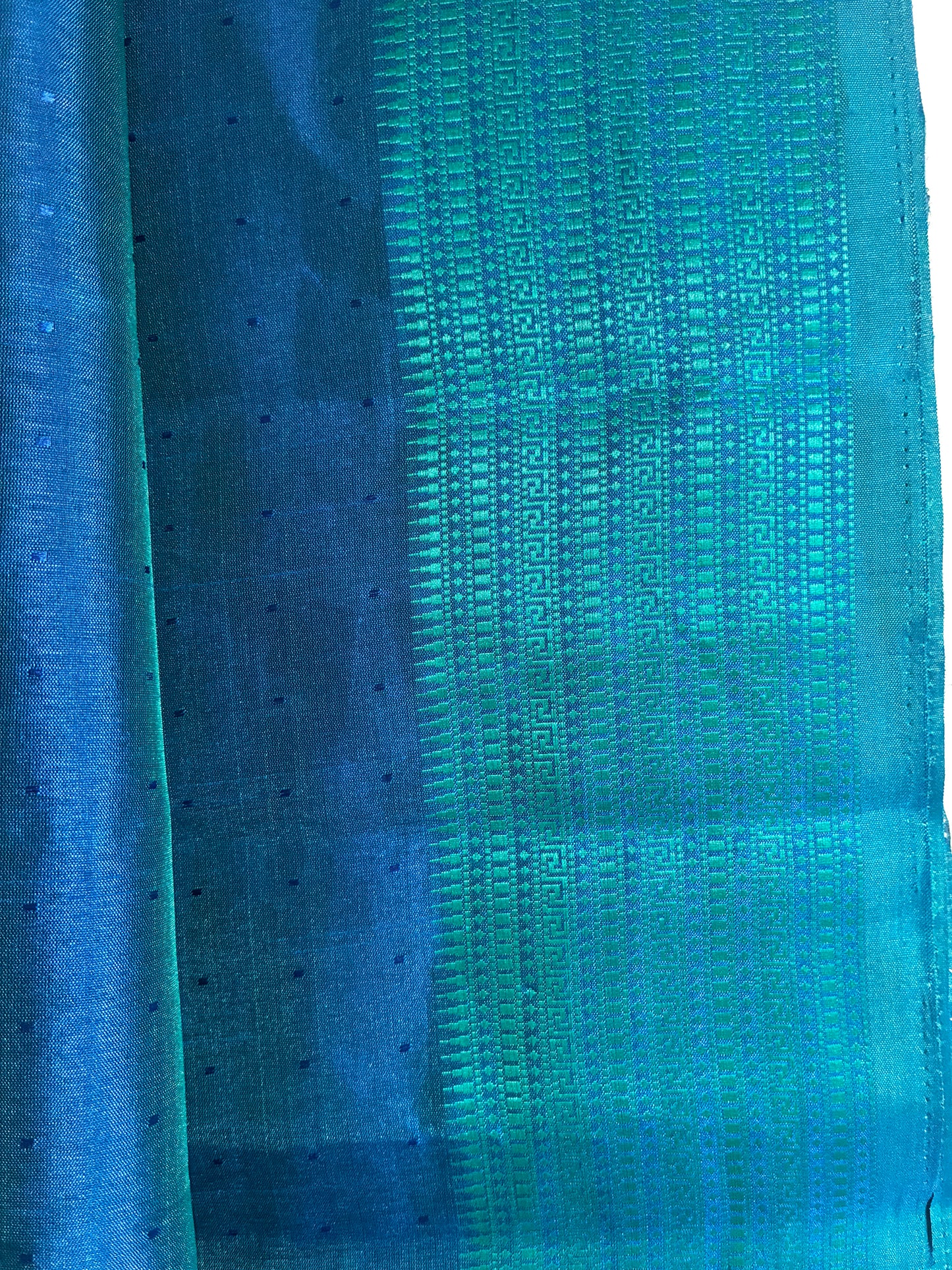 Blue Green Dual Tone Saree
