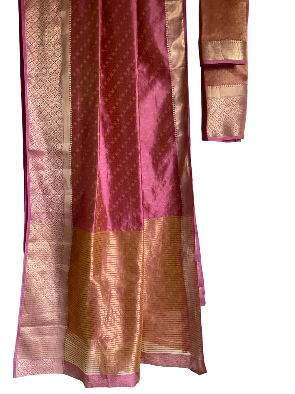 Pink Soft Silk Saree with Buti Weave