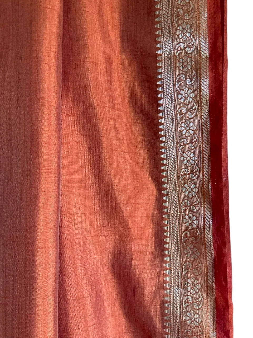 Rust Orange Soft Silk Saree with Mango Motifs