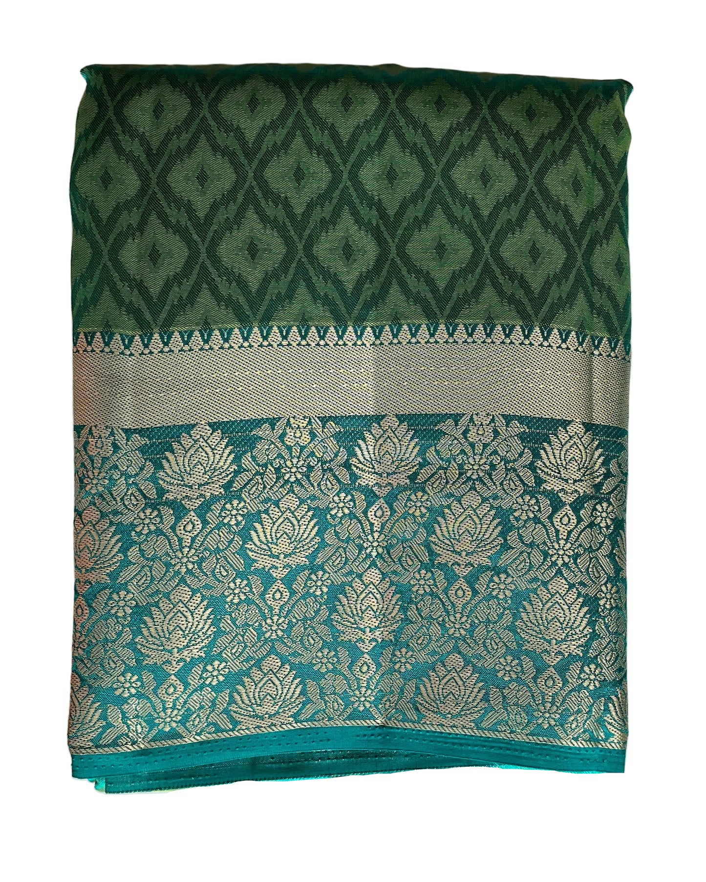 Green Dual Shade Tissue Silk aariyaa Saree