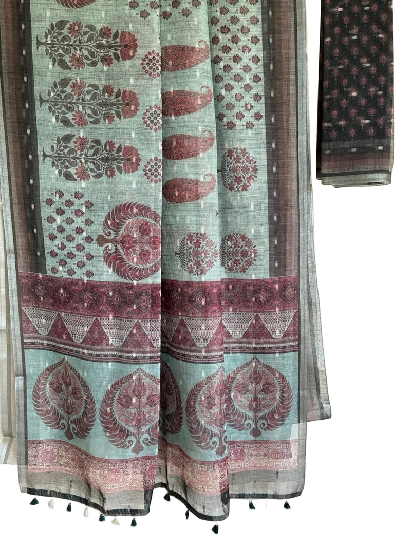 lightweight kota doria saree beautiful blue - aariyaa saree