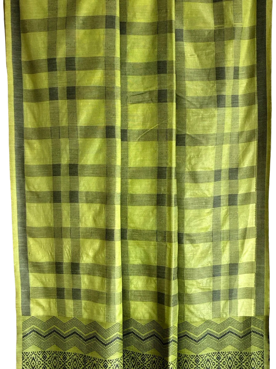 neon green checks woven aariyaa saree