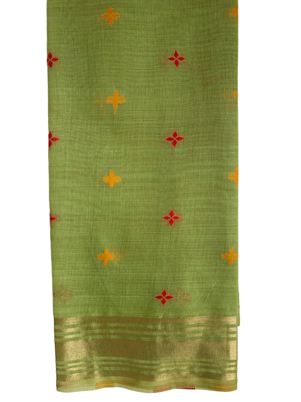parrot  green with bright floral woven pallu aariyaa saree