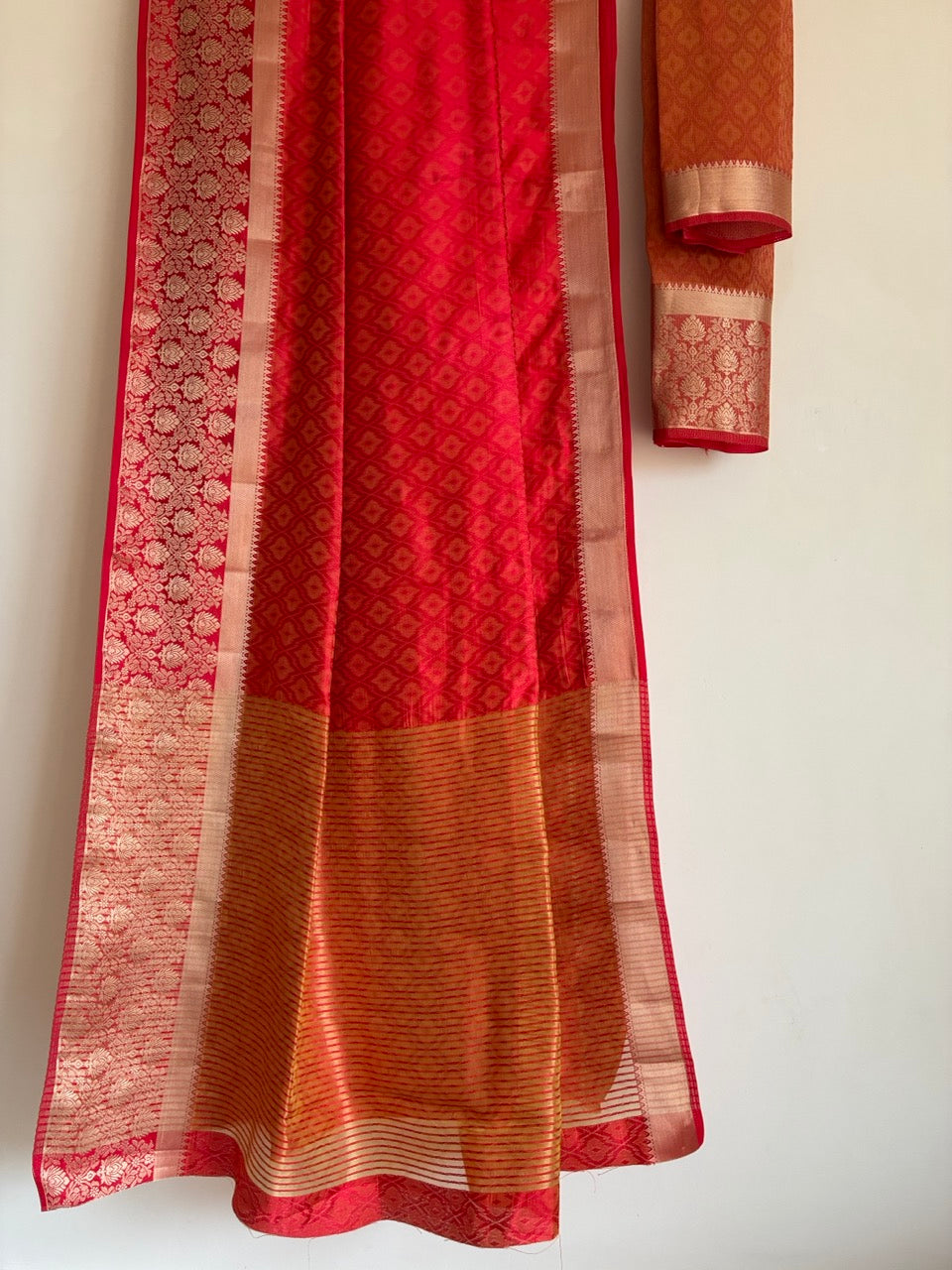 Orange Tissue Silk Saree