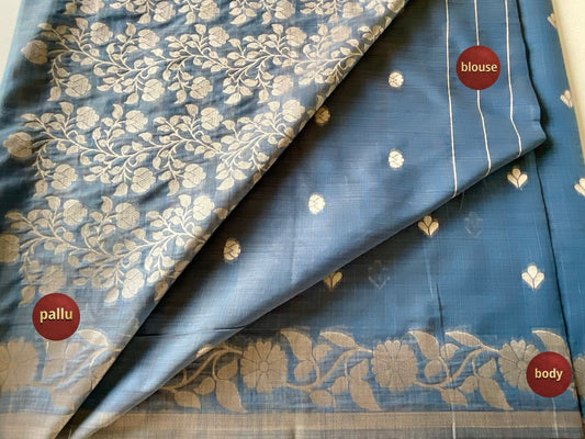 Blue Cotton Saree