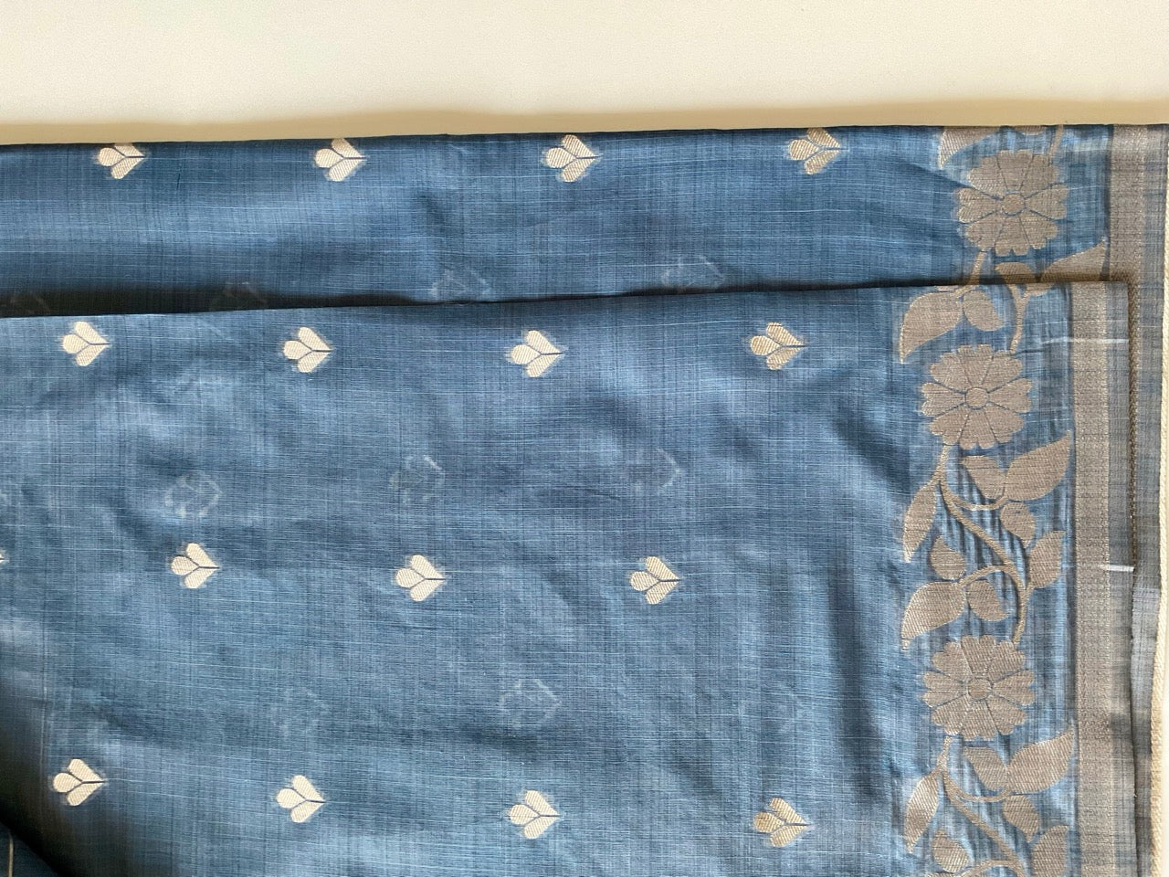 Blue Cotton Saree