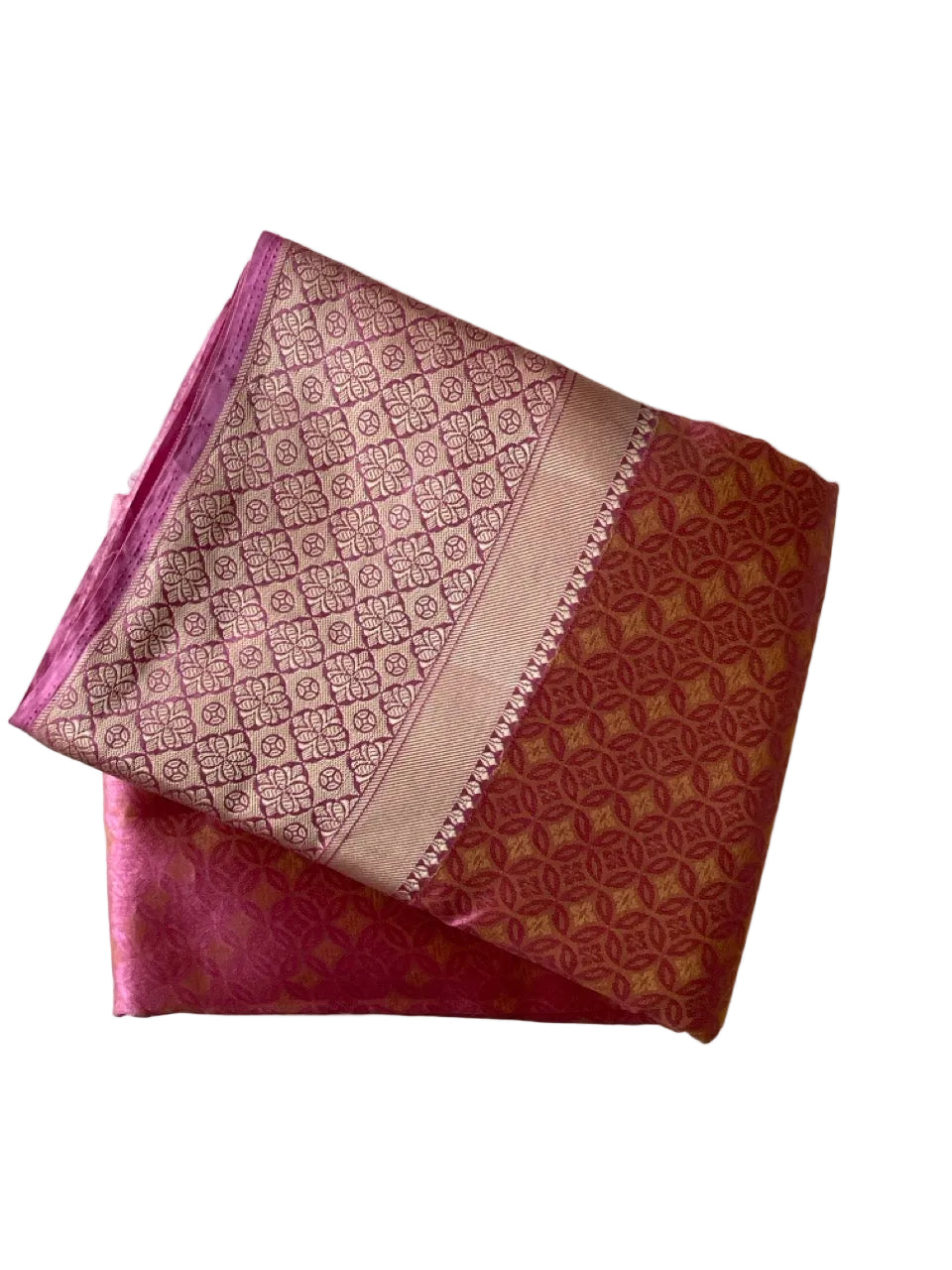 Pink Soft Silk Saree with Buti Weave