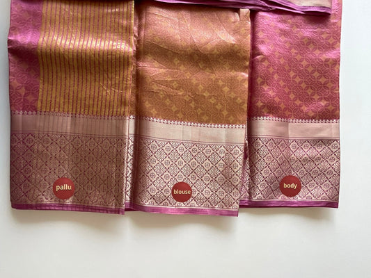 Pink Saree with dual shades