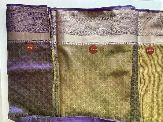 Light Purple Saree with Yellow Shades