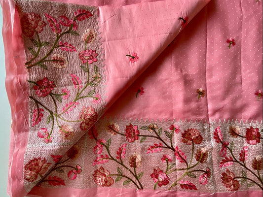 Pink Lightweight Embroidered Saree