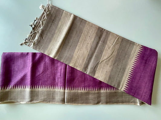 Lavender Jute Cotton Saree