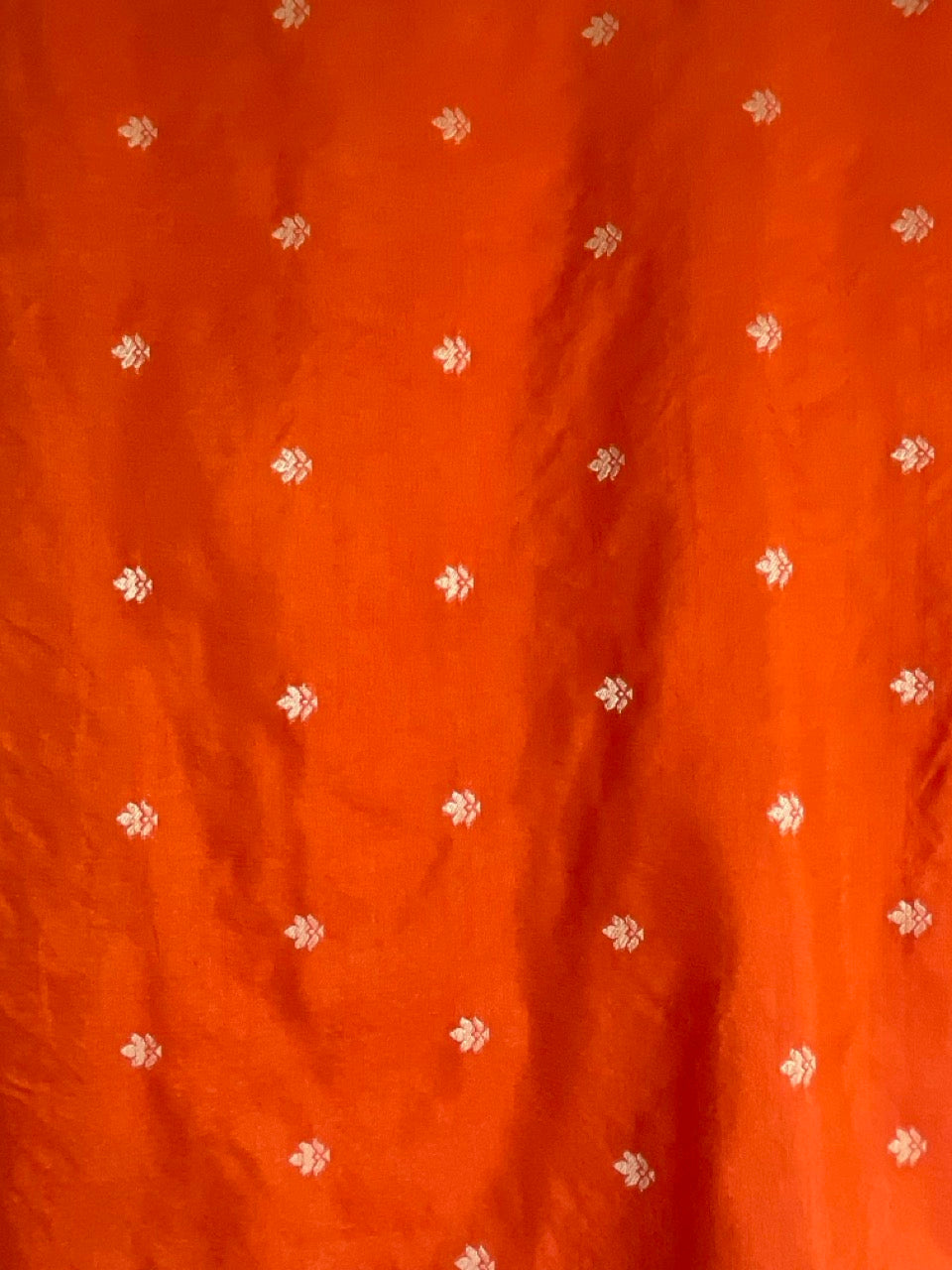Orange Banarasi style Tissue Silk Saree