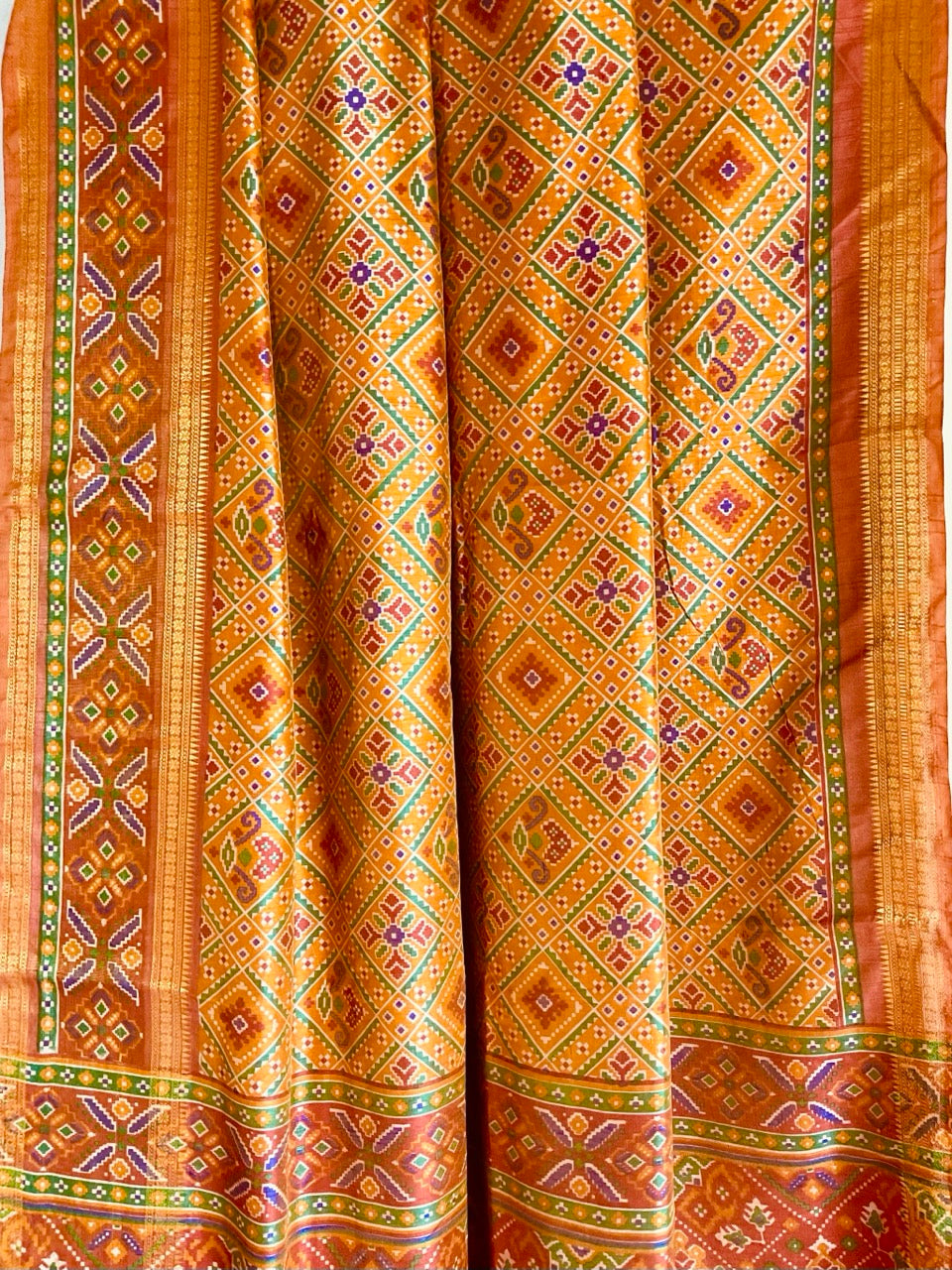 Yellow Ikat Patola Silk Saree