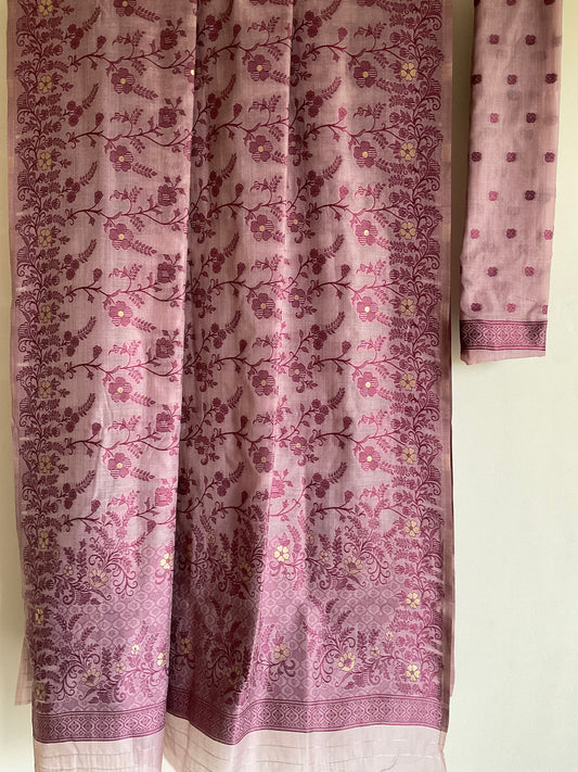 Purple All-Over Woven Saree with Buti Blouse