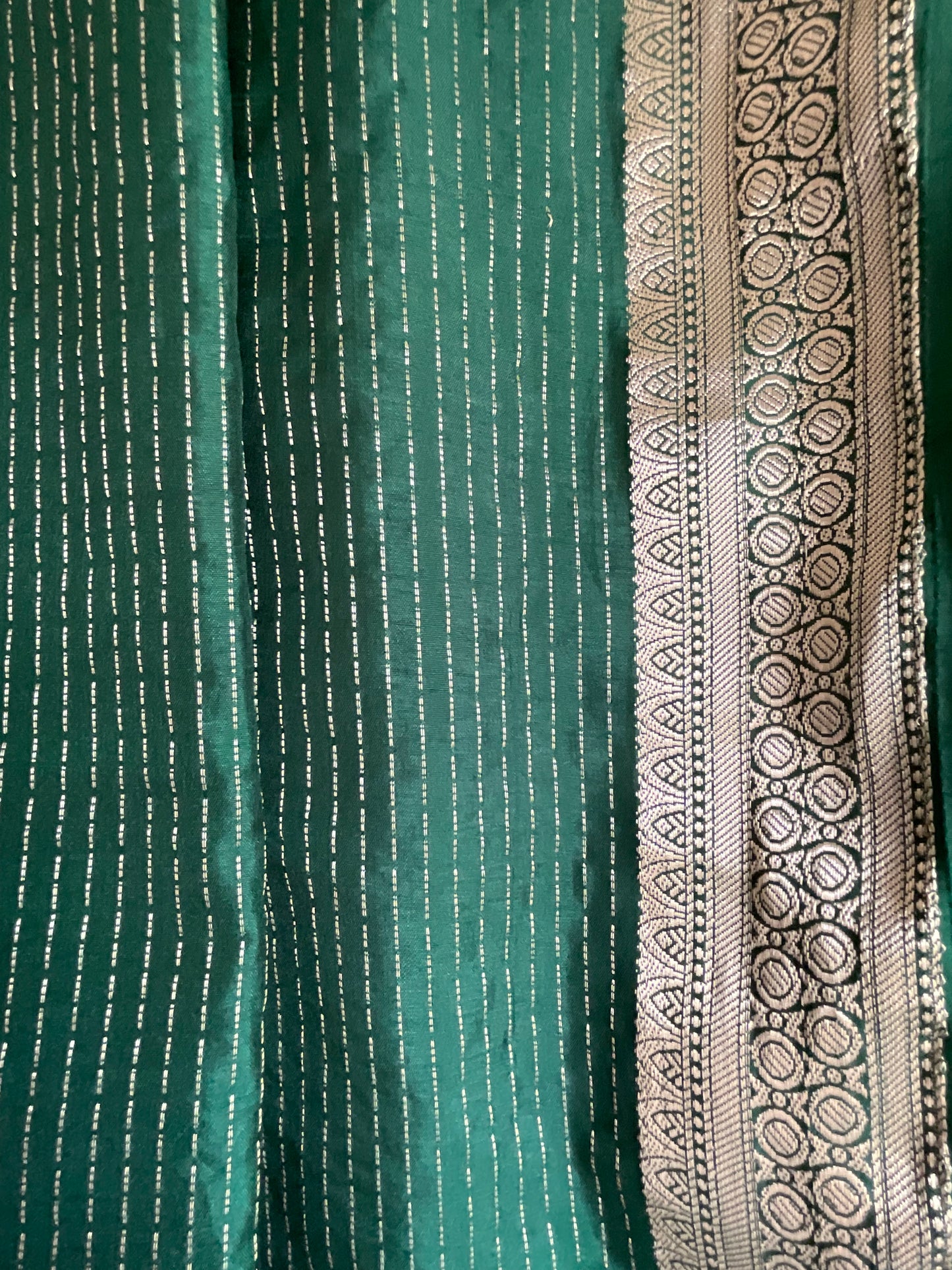 Bottle Green Tissue Silk Saree