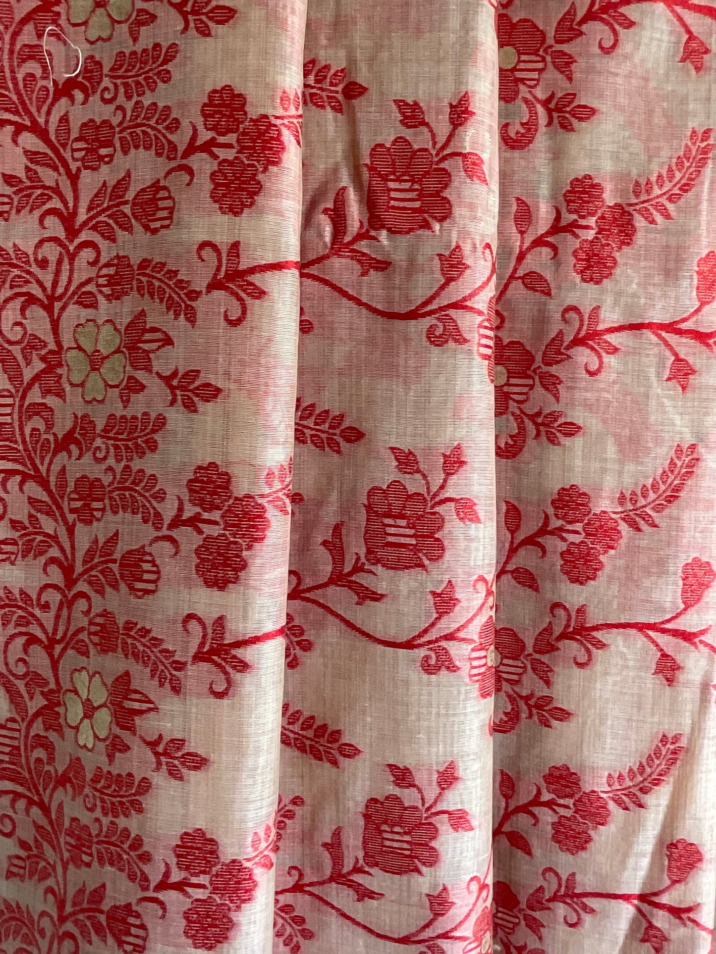 Red Jamdani Cotton Saree