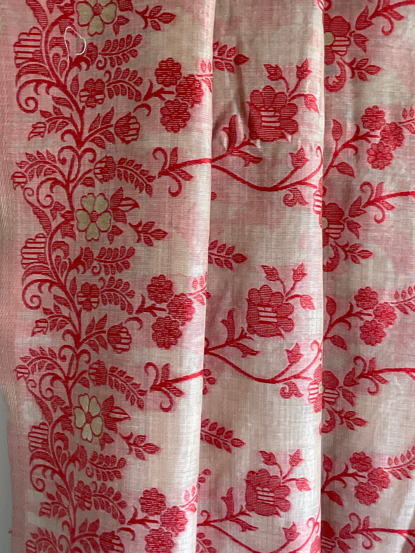 Red Jamdani Cotton Saree