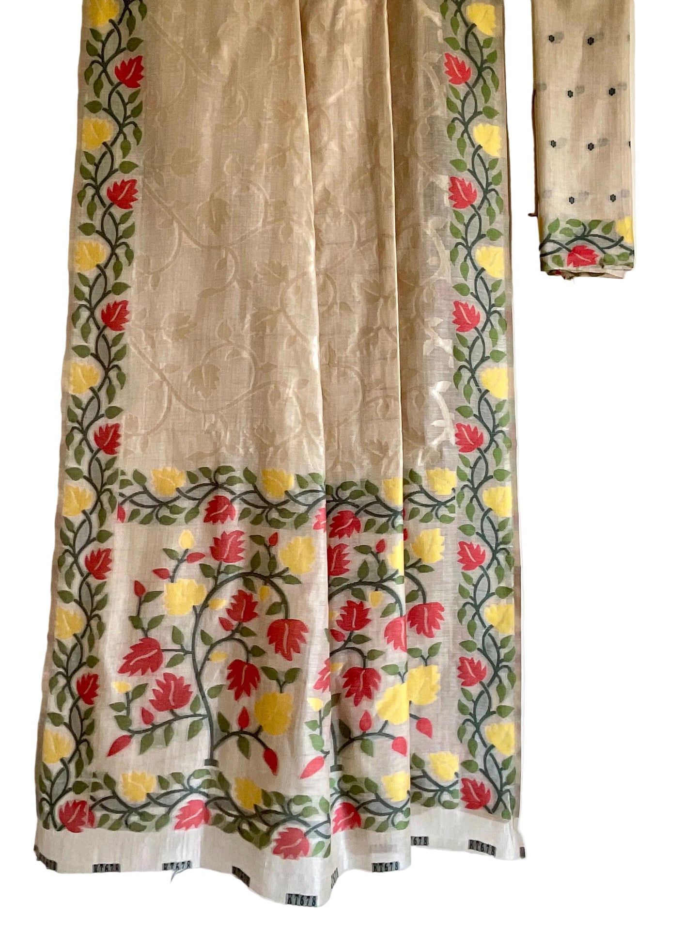 White / Ivory Jamdani Cotton Saree