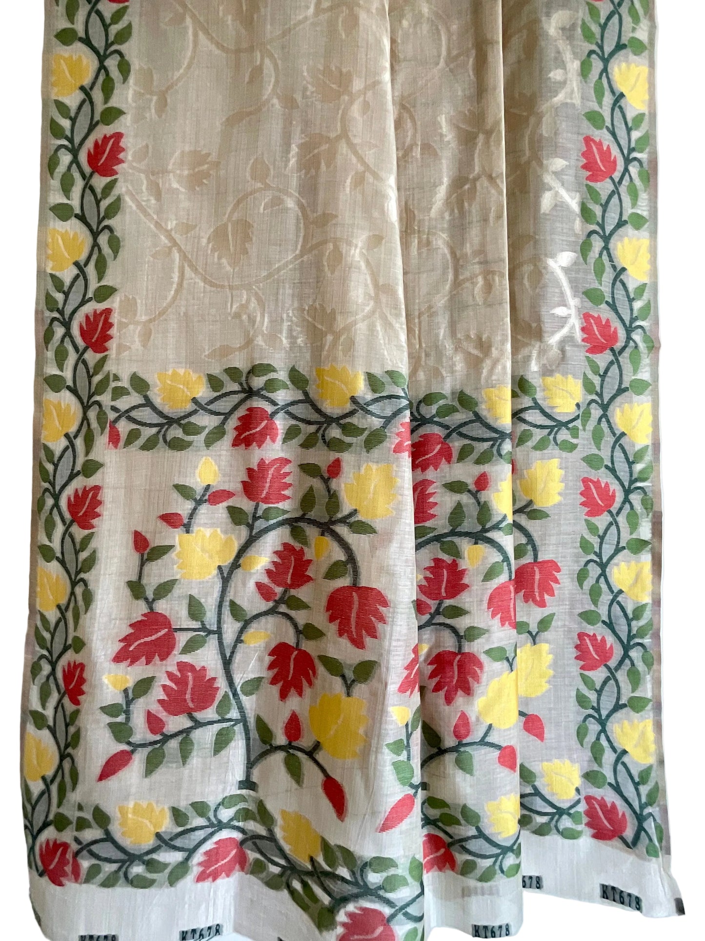 White / Ivory Jamdani Cotton Saree