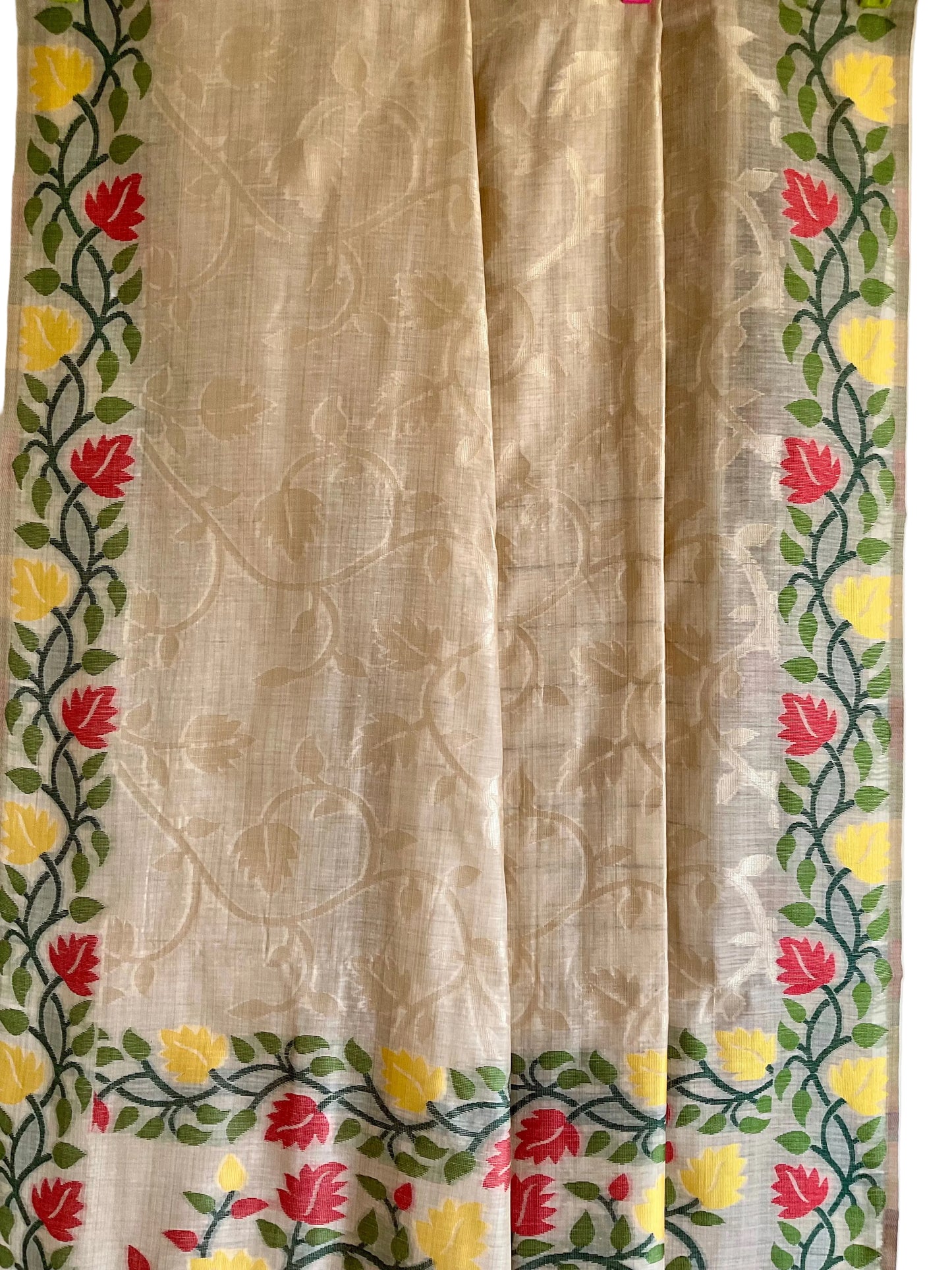 White / Ivory Jamdani Cotton Saree