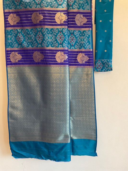 Blue & Purple Peacock Ikat Saree | Heavy Pallu | Rare Collector's Weave