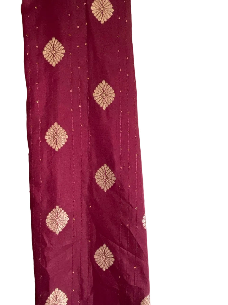 Wine Silk Saree with Peacock Border