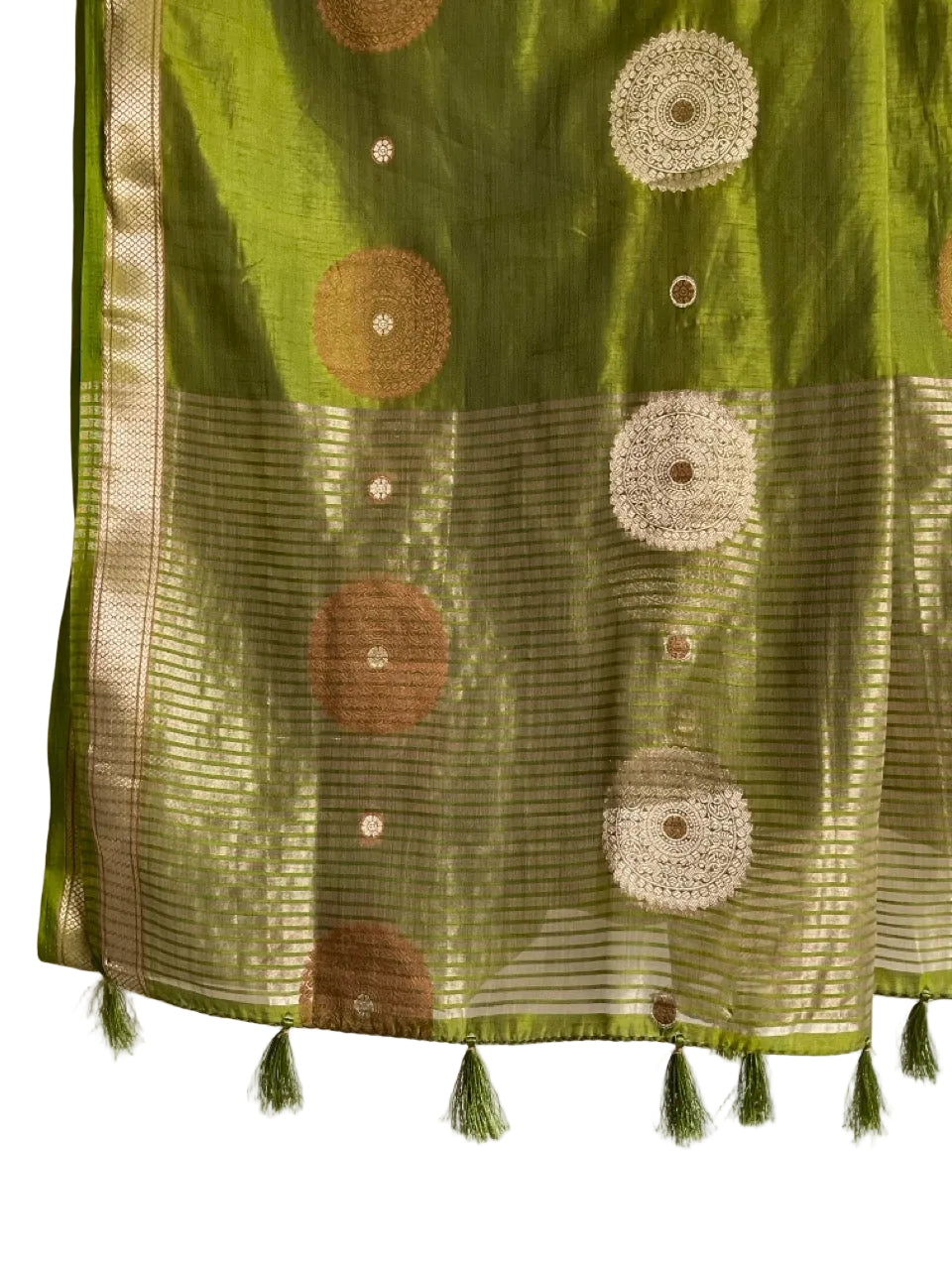 Olive Green Soft Silk Saree