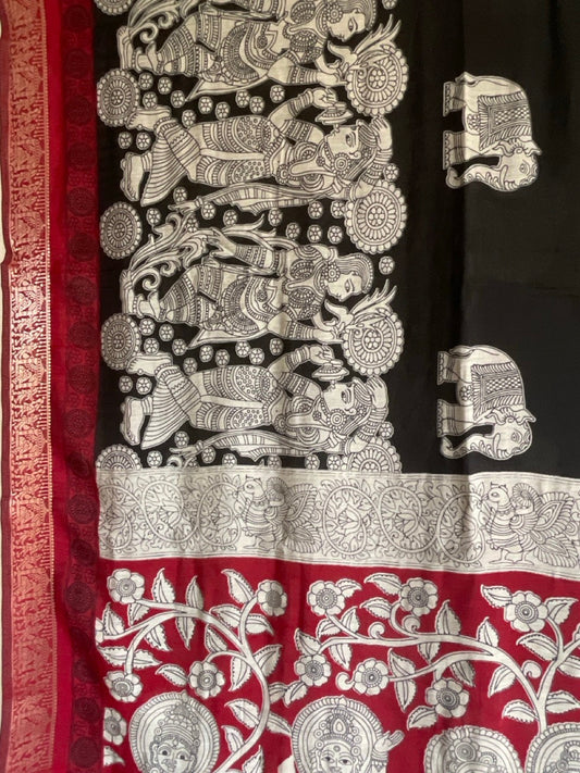 Black Kalamkari Saree