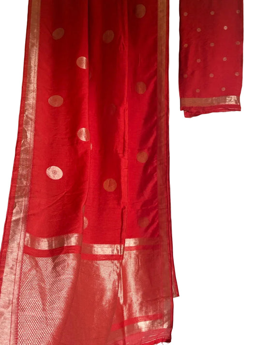 Orange Viscose Silk Saree